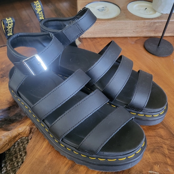 Dr. Martens Shoes - Dr. Martens Blaire Black  leather Gladiator Sandal size 9